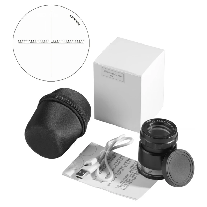 

50LB 10X Loupe Magnifier Cylindrical Measuring Scale Magnifying Glass Professional Magnifying Tool for DIY Use