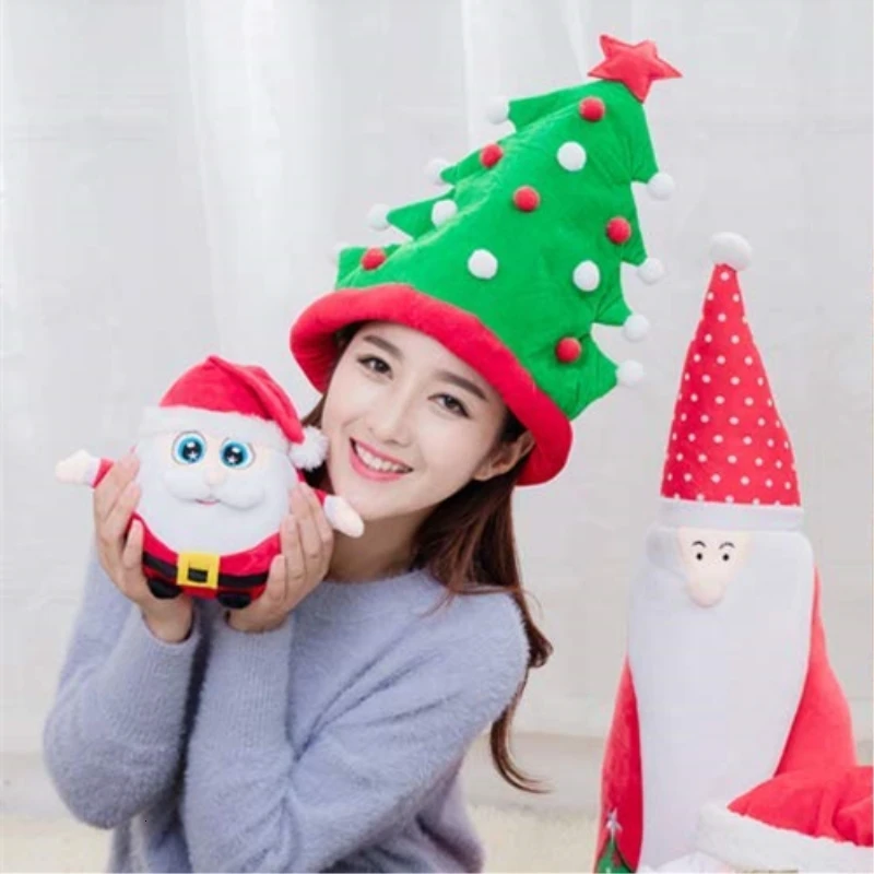 2 шт./лот Рождественские Елочные шапки плюшевый комплект для рождественской