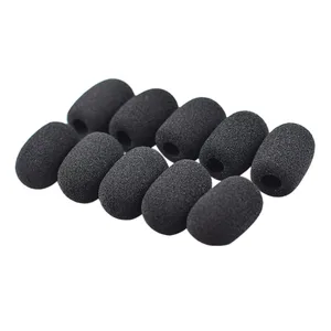10pcs Mini Lapel Headset Microphone Mic Windscreen Windshield Wind Shield Foam Cover Black Microphone Accessories#p45