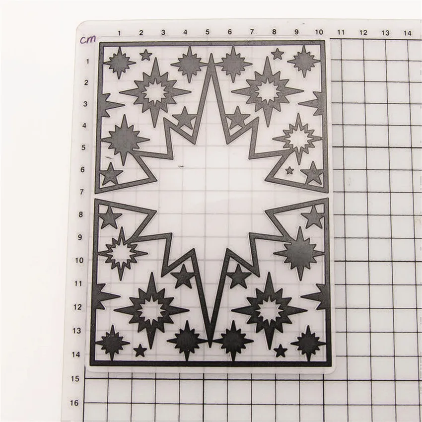 Пластиковый шаблон для скрапбукинга 10 5x14 8 см со звездами сияющими папки тиснения