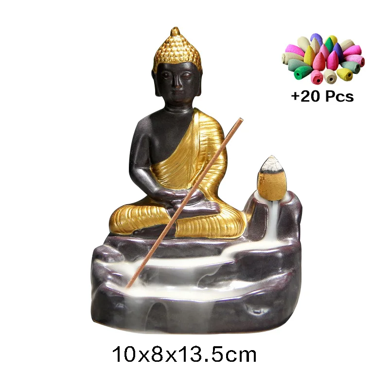 Золотая Будда благовония дзен сад Арабская курильница водопад держатель для