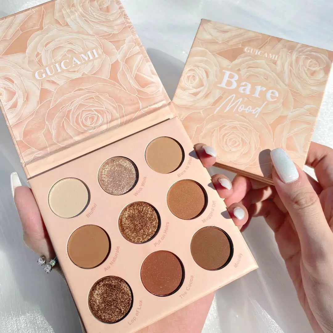

Sweet Party Eyeshadow Pallete Neon Makeup Palette 9 Shimmer Glitter Matte Shades Matellic Nude Blendable Pigment Powder