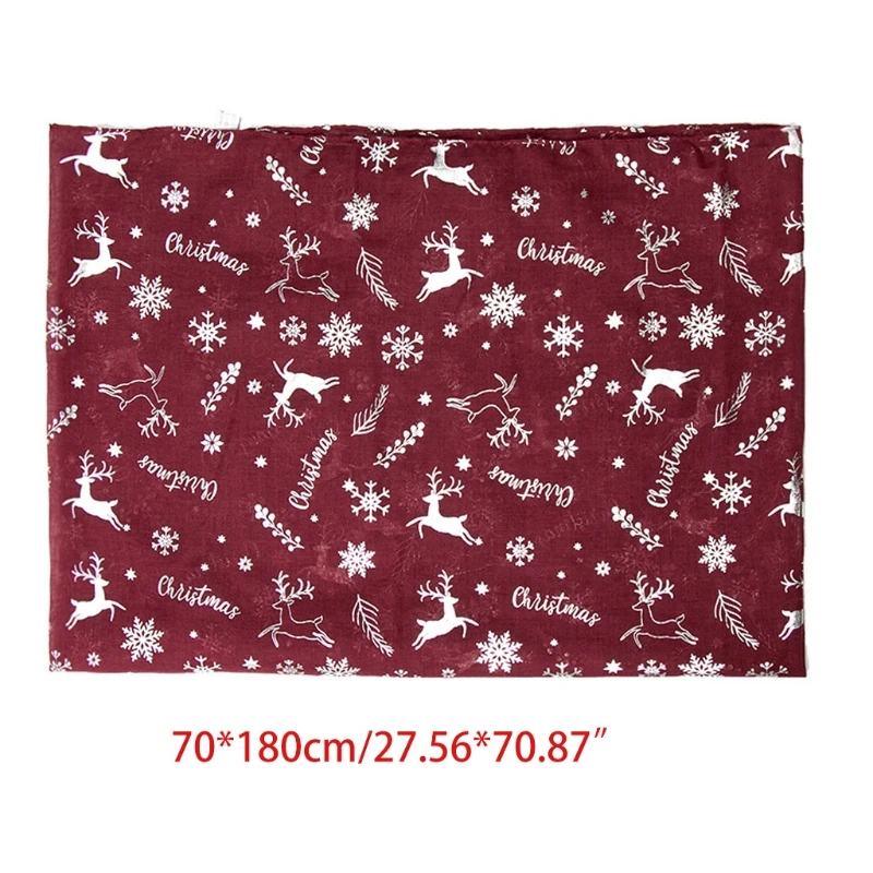 

Women Christmas Polyester Long Scarf Silver Glitter Shimmer Foil Reindeer Snowflake Print Shawl Wrap Holiday Neck Warmer