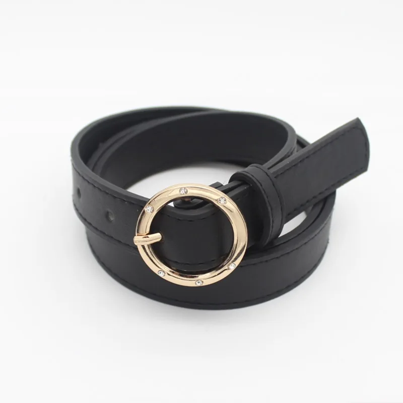 

Fashion Hollow Eyelets Punk Waist Belt Adjustable PU Leather Belt Round Pin Buckle Decorative Jeans Dress Long Waist Strap