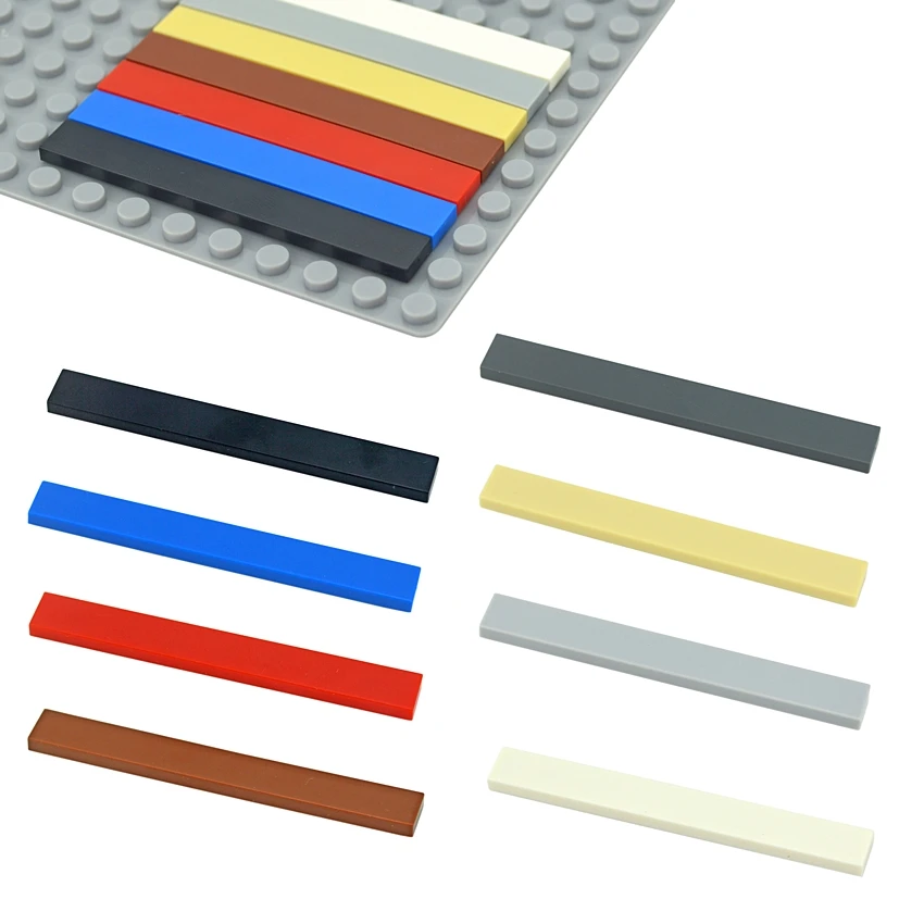 

50pcs Assembles Particles DIY Building Blocks Figure Bricks Smooth Flat Tile 1x8 Educational Creative Size Compatible With 4162