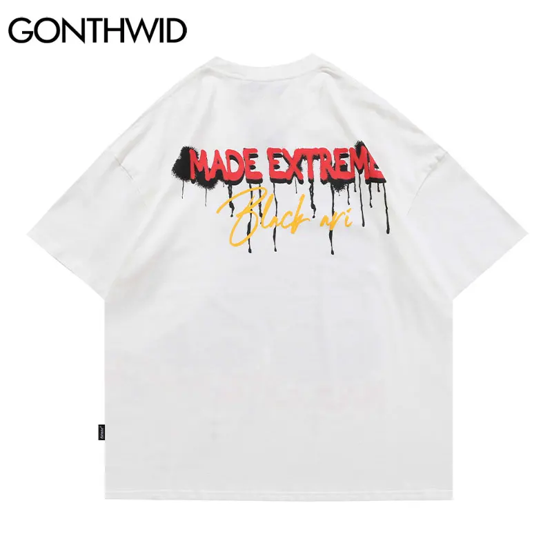 GONTHWID Oversized Tees Shirts Creative Graffiti Mona Lisa Print Tshirts Hipster Streetwear Hip Hop Harajuku Casual T-Shirt Tops
