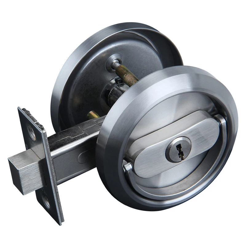 

Durable 304 Stainless Steel Invisible Hidden Pull Ring Cup Handle Door Lock Copper Core Interior Sliding Door Lock Set