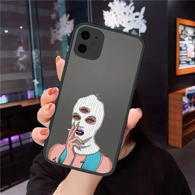 

Aesthetic Devil Woman Bad girl smoke eyes Phone Case Matte Transparent for iPhone 11 12 7 8 s mini pro X XS XR MAX Plus coque