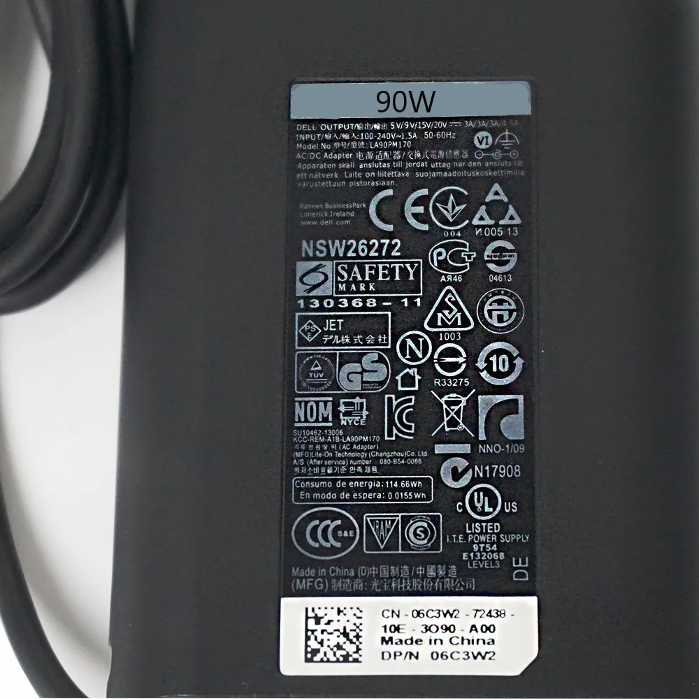 Новый 20V 4.5A 90W Тип USB C Мощность адаптер переменного тока Зарядное устройство для