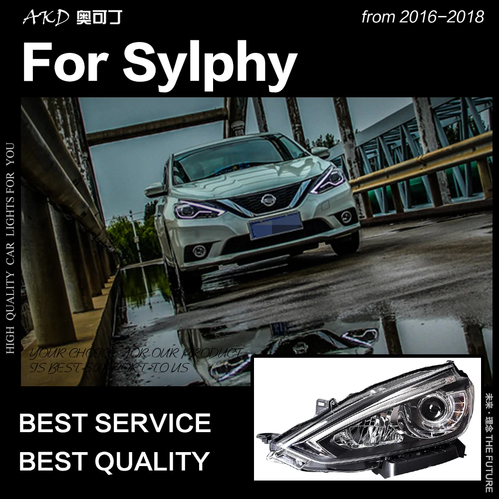 AKD автомобильный Стайлинг для Nissan Sylphy Sentra светодиодный ные фары 2016 2018 новый
