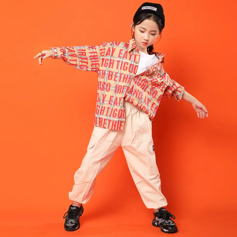 

Kids Ballroom Dance Clothing for Girls Boys Jazz Hip Hop Dancing Costumes Letter T Shirt Tops Jogger Shorts Pants Show Dancewear