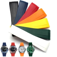watch band for rolex daytona submariner yacht master gmt curved interface rubber silicone belt watch accessories watch bracelet