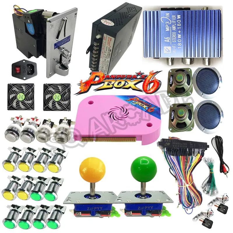 Новейшие аркадные комплекты DIY Pandora Box 6 Plus 1300 в 1 CGA/VGA/HDMI выход с аркадными кнопками