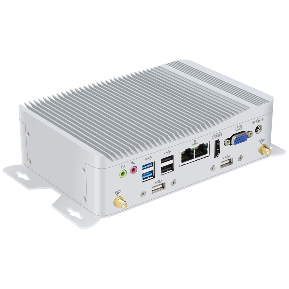 Промышленный мини ПК Intel Celeron J1900 без вентилятора 6 * RS232 двойная LAN гигабитная Ethernet