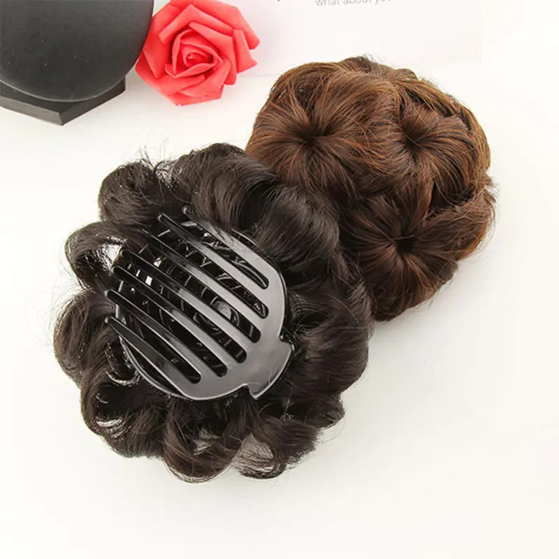 MUMUPI Для женщин цветок Форма шиньон парик заколки для волос резинка в форме
