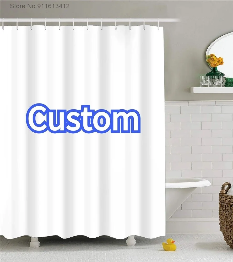 

Пользовательские водонепроницаемые прочные шторы для ванны с персонализированным дизайном, декор для ванной комнаты, шторы для душа с крюч...