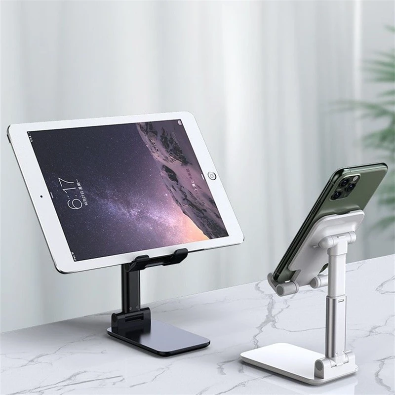 universal mobile phone holder for live stream in phone stand metal desk holder for tablet ipad retractable mobile phone holder free global shipping