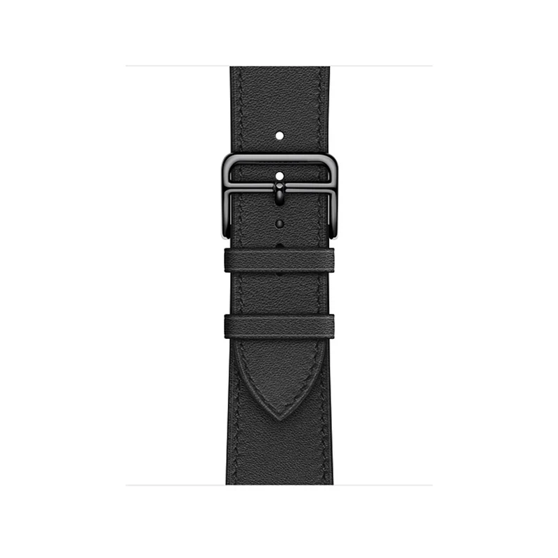 Kebitt кожаные мужские и женские одноканальные ремешки для Apple Watch серии 5 4 1 2 3 три цвета iwatch двойной ремешок 38 40 мм 42 44 мм - Цвет ремешка: Series5 Black all