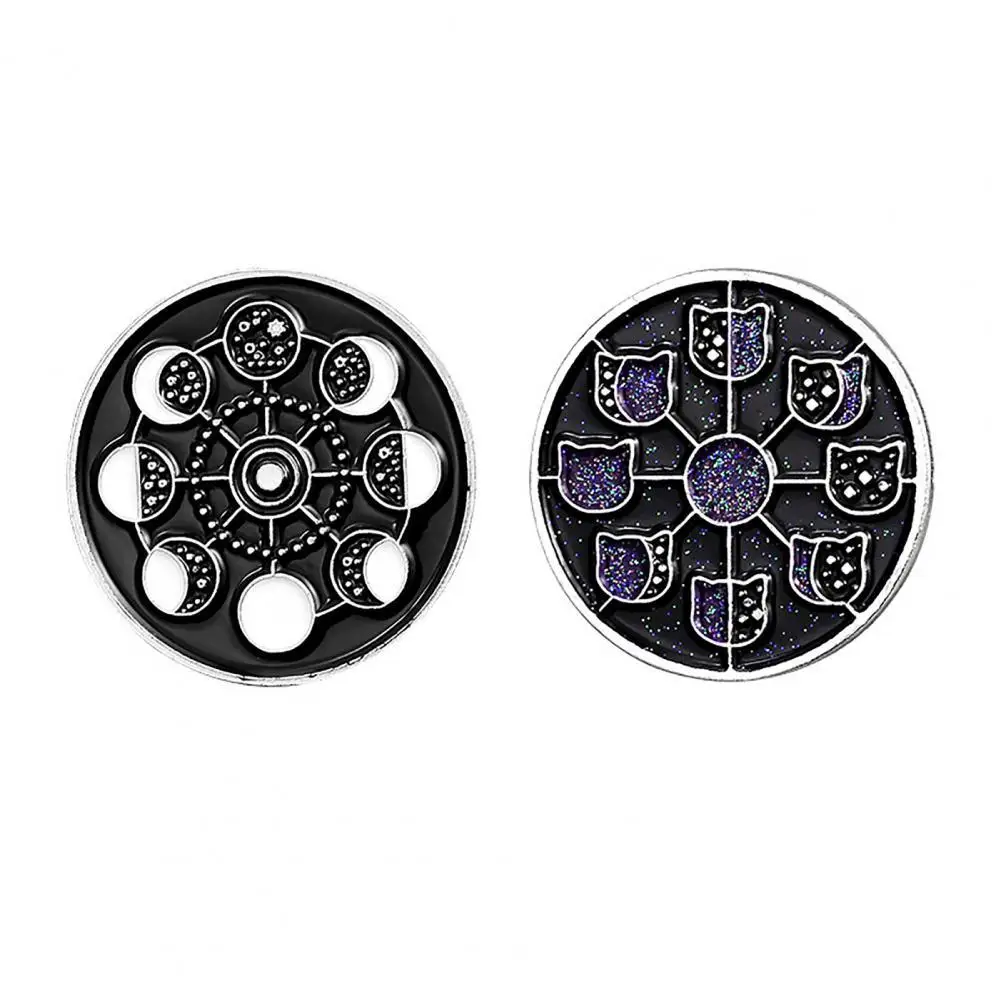 

Brooches Lunar Phase Enamel Pins Black Cat Witch Witchcraft Magic Astrology Animal Jewelry Badges Brooches Lapel Pins For Kids