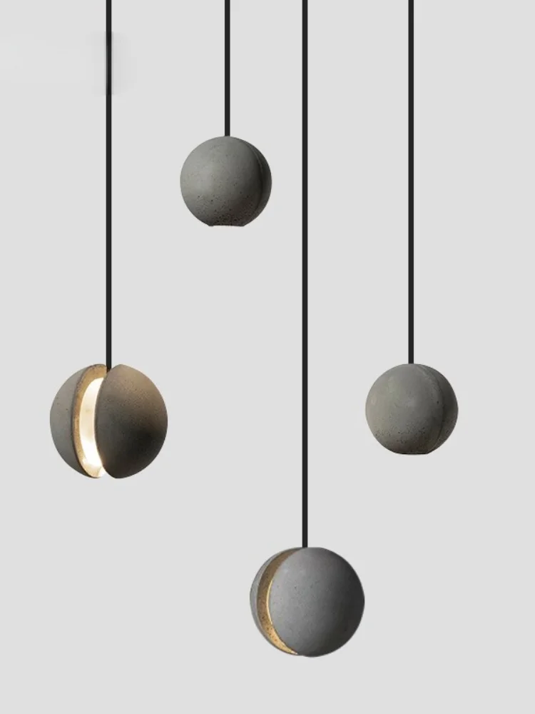 Creative moon cement pendant lights restaurant bar bedside industrial style minimalist decorative pendant lamp