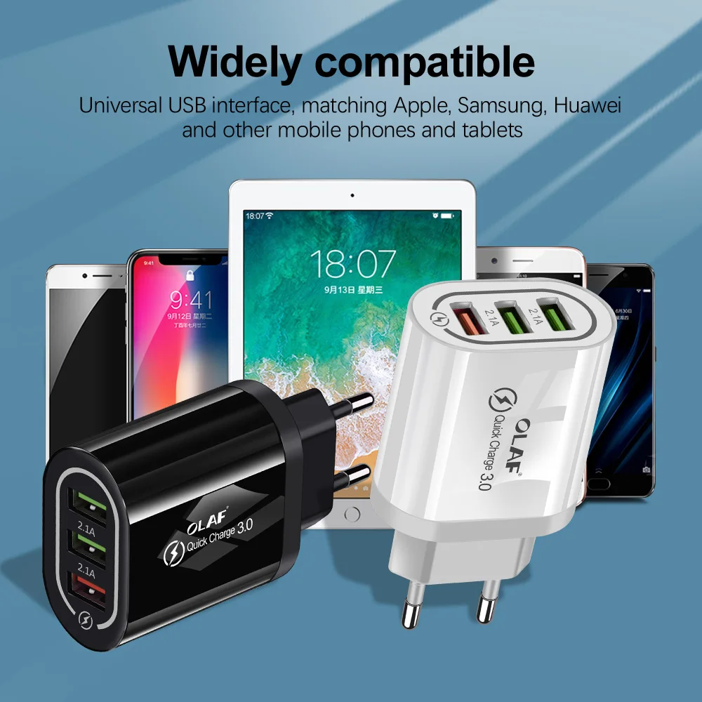 Олаф USB зарядное устройство Быстрая зарядка 3 0 4 для Samsung A50 быстрое iPhone XS X QC Супер