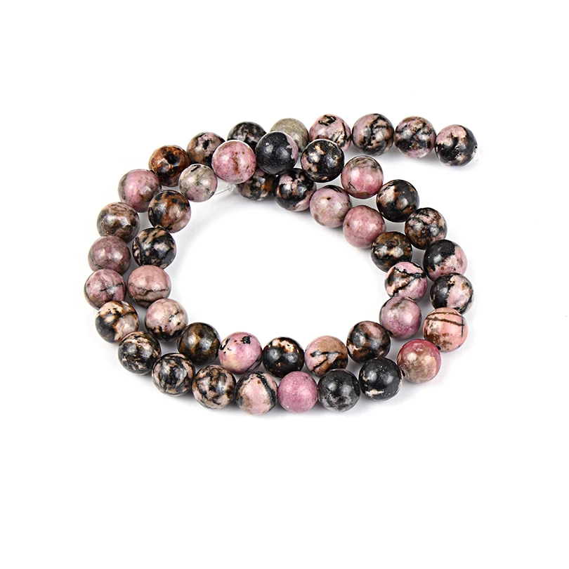 black rhodochrosite Натуральный Камень Бисер для изготовления ювелирных изделий браслет Цепочки и ожерелья тигровый глаз и лавовый камень Свободные Круглые бусины Diy аксессуары для рукоделия - Цвет: black rhodochrosite