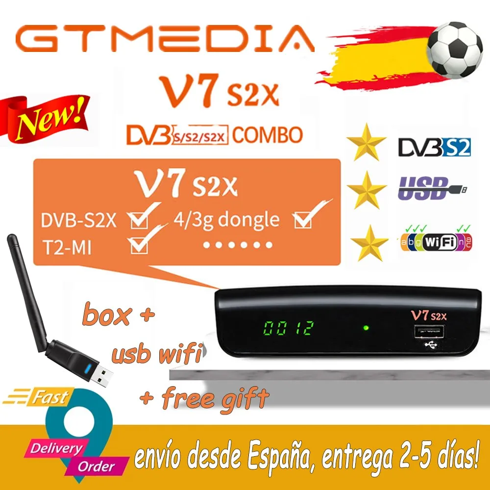 Спутниковый ресивер Full HD GTMedia V7 S2X DVB S2 декодер + USB Wi Fi обновление через gtmedia V7S v7s2x