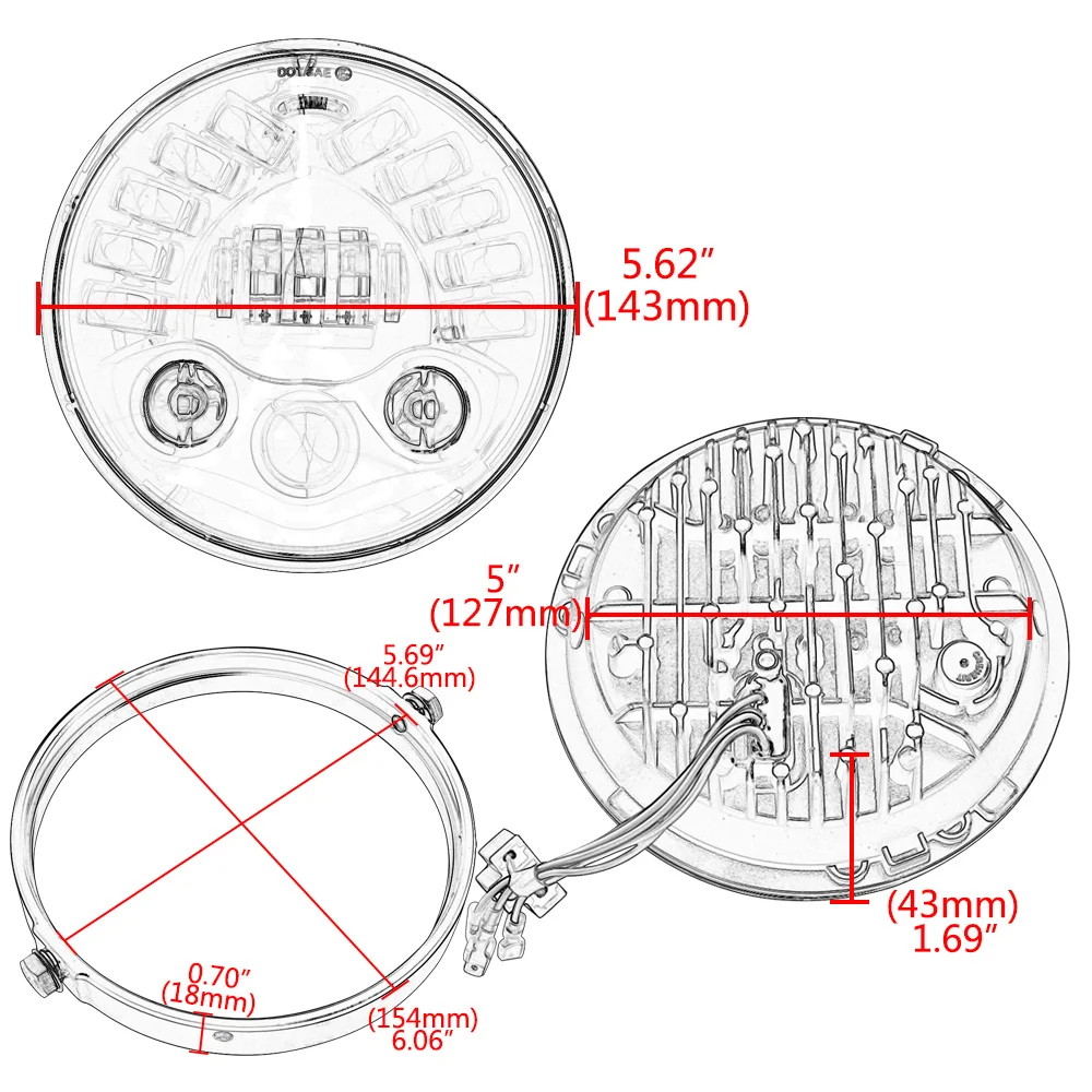 Круглый налобный фонарь 5-3/4 &quotдля Harley Dyna Sportster 1200 883 запчасти указатель поворота