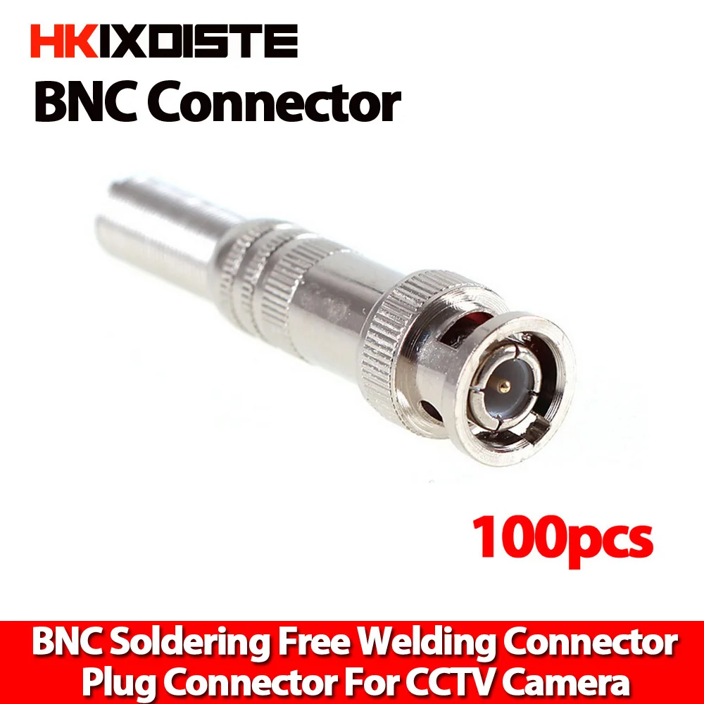 100 шт. коннектор BNC для видеонаблюдения припой пружинный разъем BNC|cctv bnc|cctv bnc