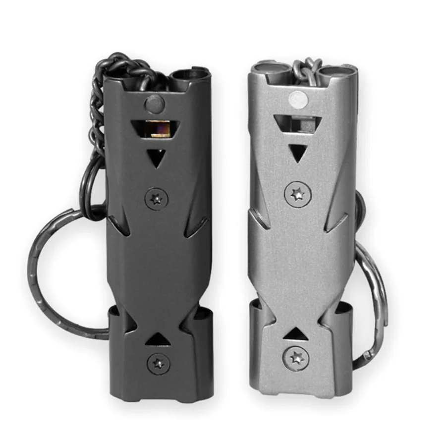 500pcs Outdoor Survival Whistle Double Pipe Stainless Steel Alloy Keychain Cheerleading Emergency Multi Tool | Дом и сад