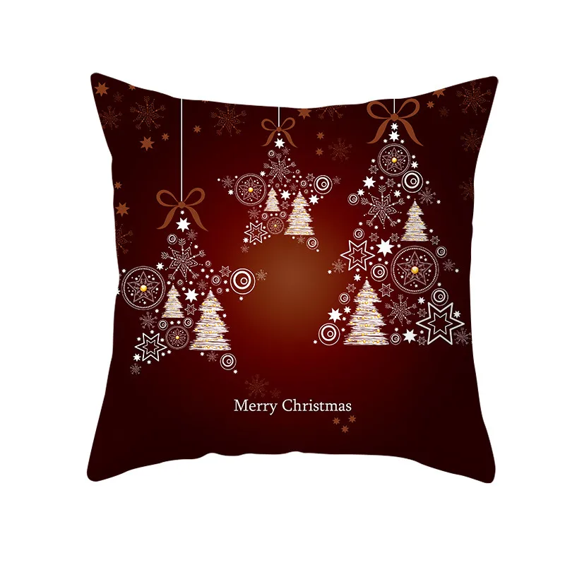 PC11740 Fuwatacchi Red Printed Cushion Cover Christmas Gift Decorative Pillow Covers for Home Sofa Polyester Throw Pillowcases 45*45cm - Цвет: PC11740
