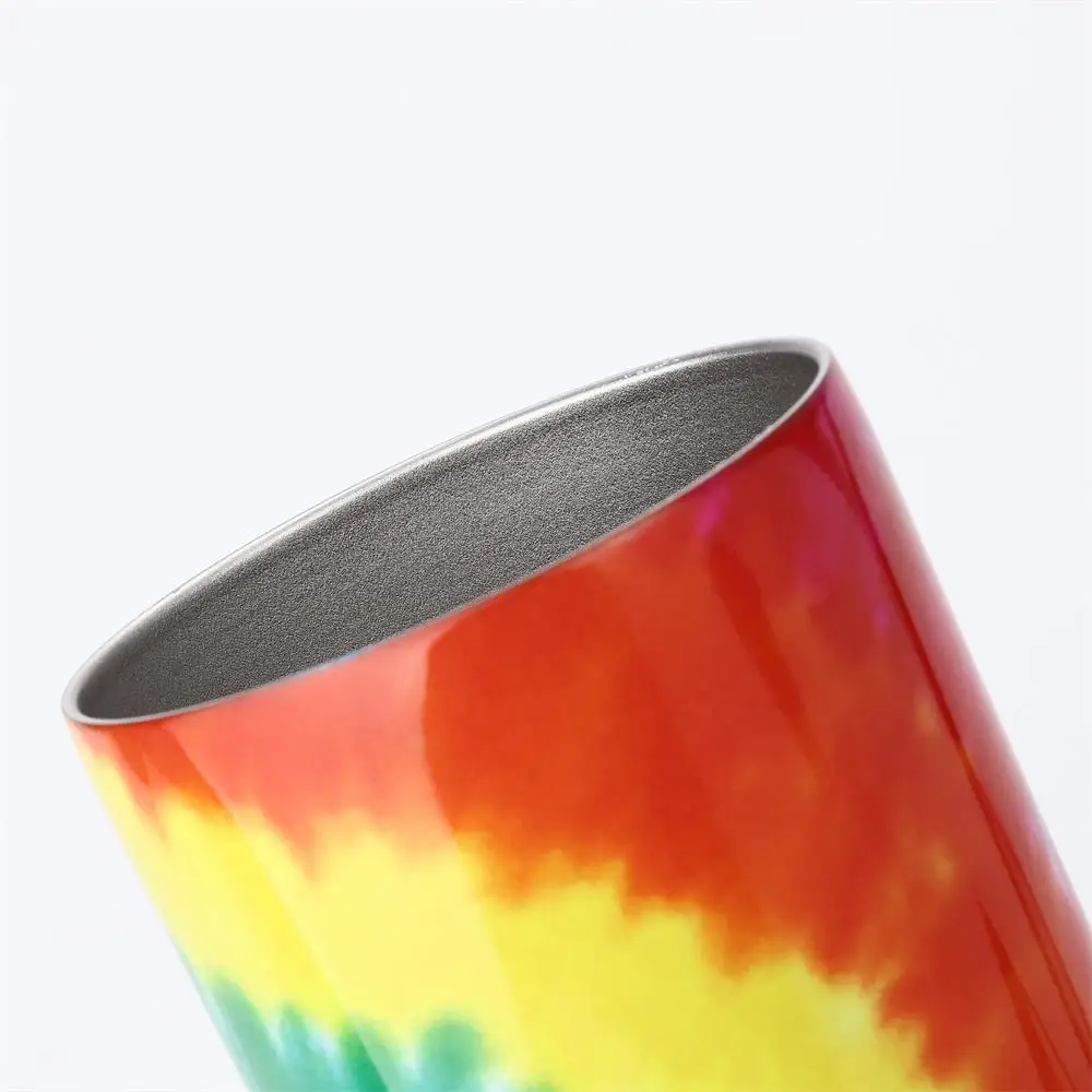 Новый 3D Tie-Dye Радуга 20 унций Тощий стакан чашка с крышкой уплотнения и соломы 304