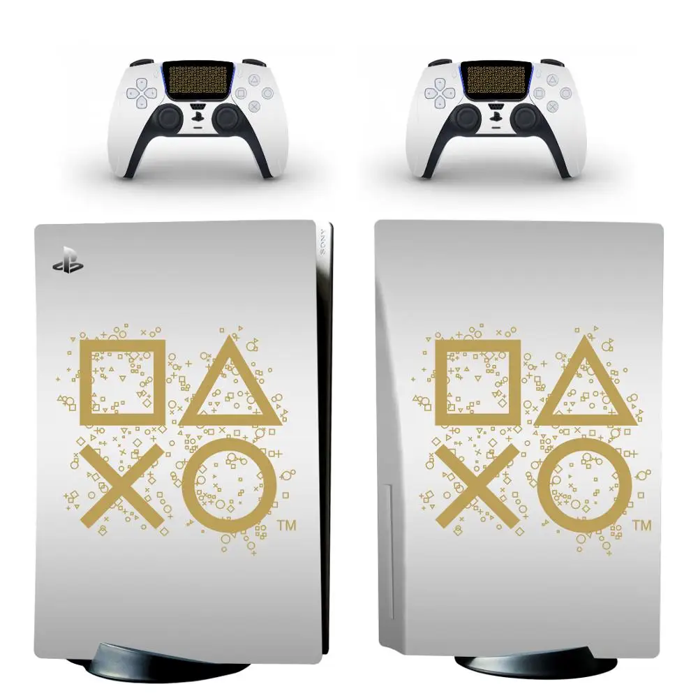 Наклейка Symbol PS5 Disc Edition для консоли Playstation 5 и 2 контроллера наклейка виниловая