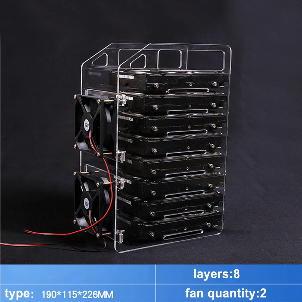 

Acrylic Transparent Desktop Hard Drive Box Mechanical Hard Disk Multi-layer Bracket For Chia