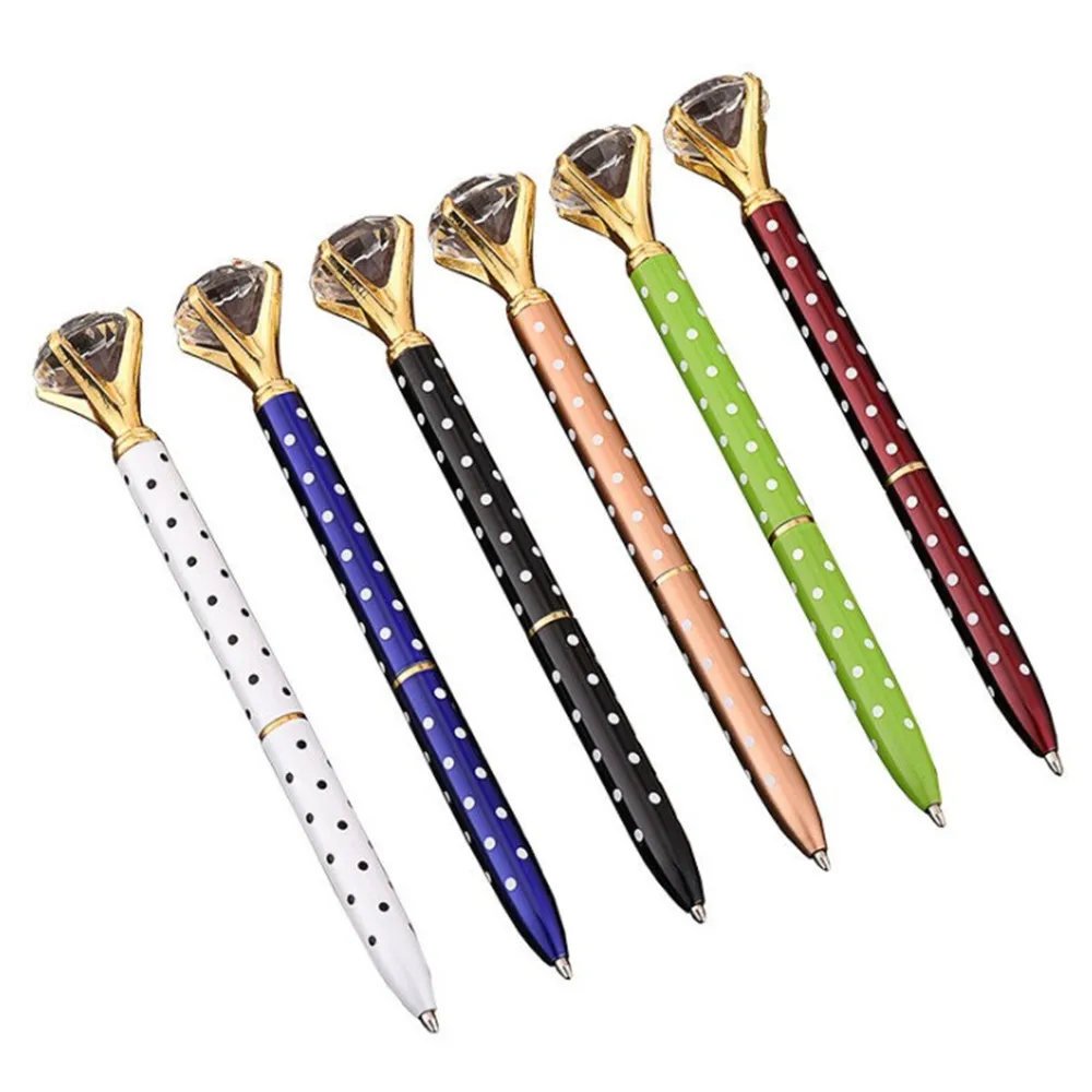 

1PC Diamond Dot Ballpoint Pen 1.0mm Kawaii Stationery Crystal Signature Pens School Office Writing Supplies Ball Pen Gifts