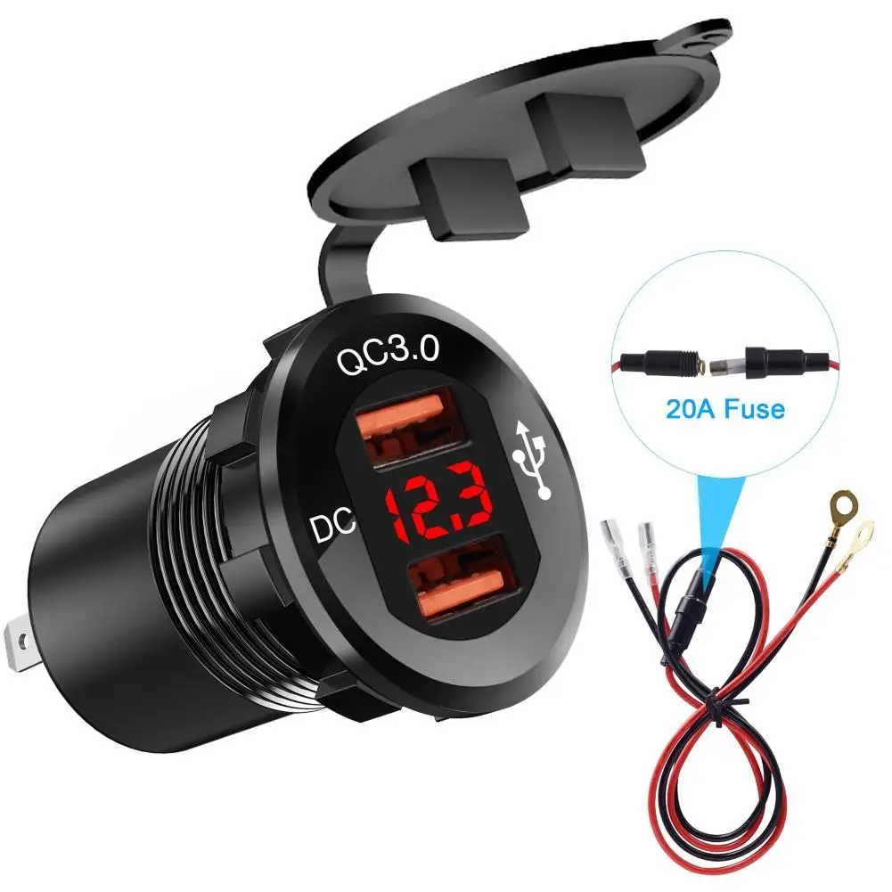 Универсальный удобный автомобильный мотоциклетный цифровой дисплей QC3.0