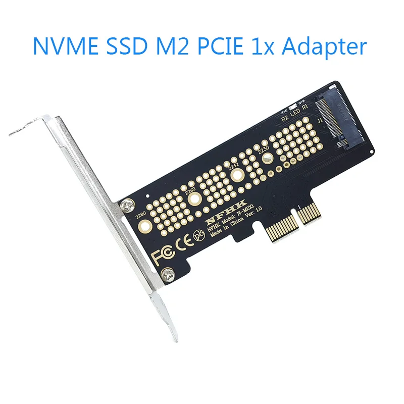 NVME SSD M2 PCIE 1x Adapter M.2 NVME SSD to PCI Express X1 X4 X16 Card Riser Adapter M Key for 2230-2280 M2 SSD