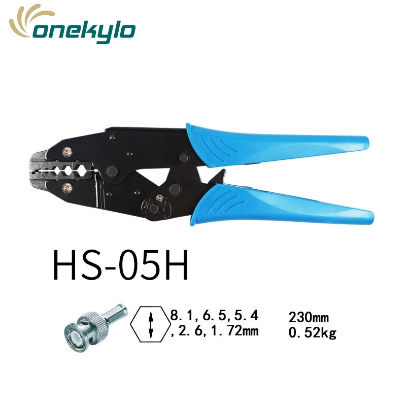 

HS-05H Coaxial Crimping Pliers RG55 RG58 RG59,62, Relden 8279,8281,9231,9141 Coaxial Crimper SMA/BNC Connectors Hand Tools