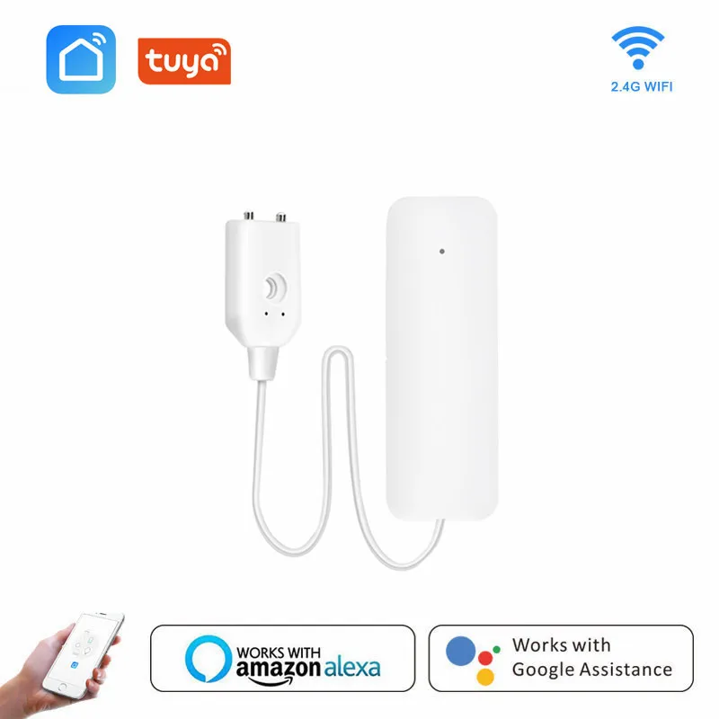 

Датчик утечки воды Tuya с Wi-Fi, автономный детектор утечки воды с Wi-Fi, система оповещения о переполнении, для умного дома