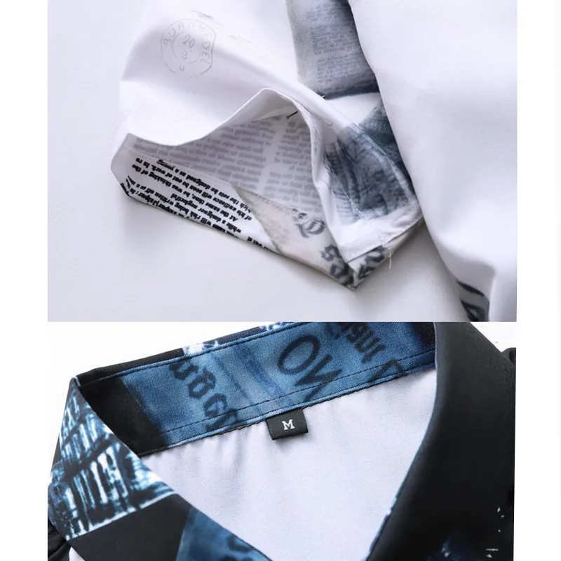 

2021 Brand clothing Fashion Male summer Fashion short sleeve shirts/Men's printing pure coton Business shirt Plus size S-7XL