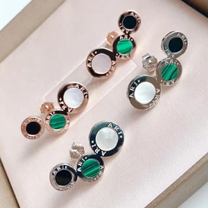 wpb bv earrings high quality 11 logo rome shining three round cake button earrings woman luxury jewelry brand bvl hot selling free global shipping