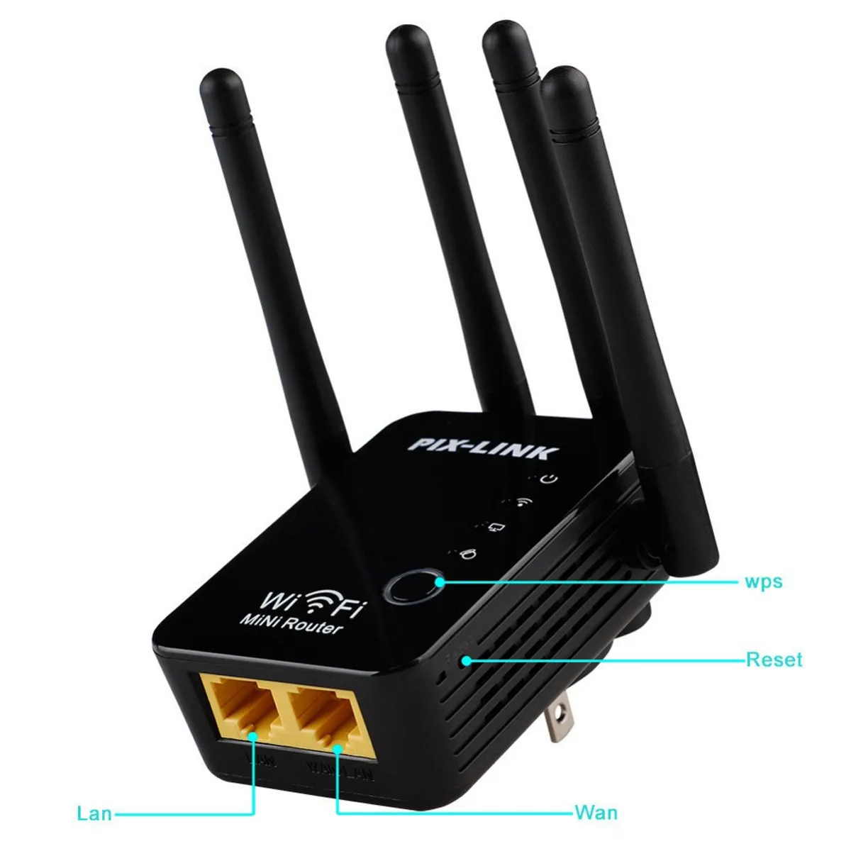 

WR16 Wifi Repeater Wireless Router WLAN Signal Amplifier 2.4G ISP WiFi Range Extender Booster PIX-Link 300Mbps Wisp / Router / A