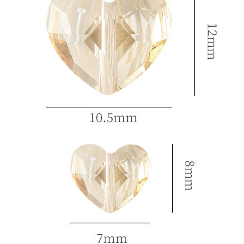 Стеклянные бусины в форме сердца 7x8 мм|Бусины для одежды| |