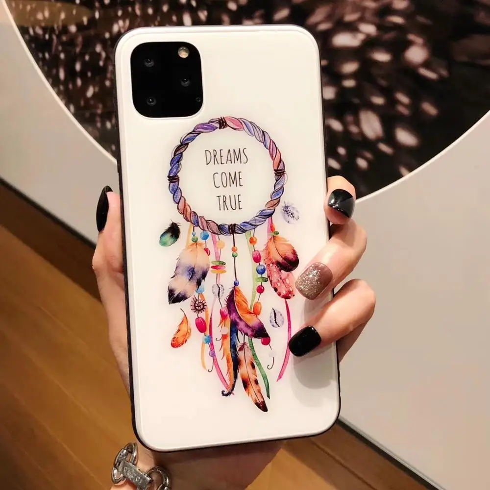 Роскошный цветной чехол для телефона из закаленного стекла iphone 7 8 6 6s Plus XS Max XR X