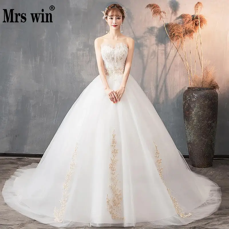 Mrs Win/свадебное платье 2019 сексуальное без бретелек бальное для процессии в