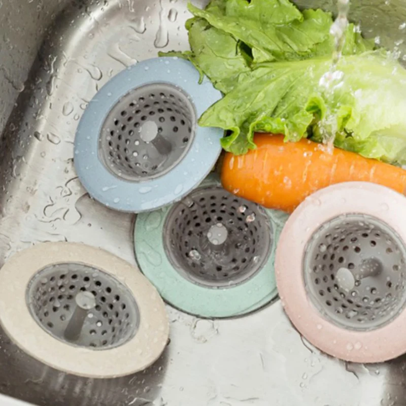 

1PCS Portable Silicone Sink Strainer Waste Plug Sink Filter Waste Collector Kitchen Bathroom Accessories Colanders & Strainers