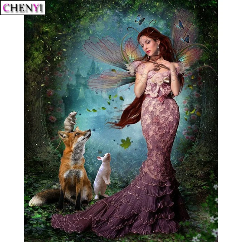 CHENYI 5D DIY алмазная живопись для девушек фотография Вышивка крестом лиса