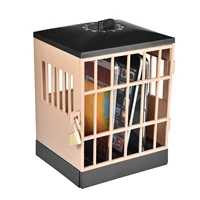 mobile phone jail cell prison lock up safe smartphone home table office gadget storage organizer organizador cosmetic organizers