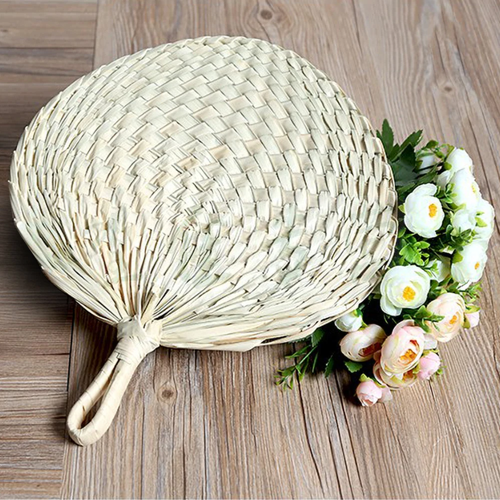 

1pc Summer Cooling Fan Pure Natural Handmade DIY Heart Shaped Bamboo Woven Fan Artificial DIY Woven Cooling Fan Home Decoration