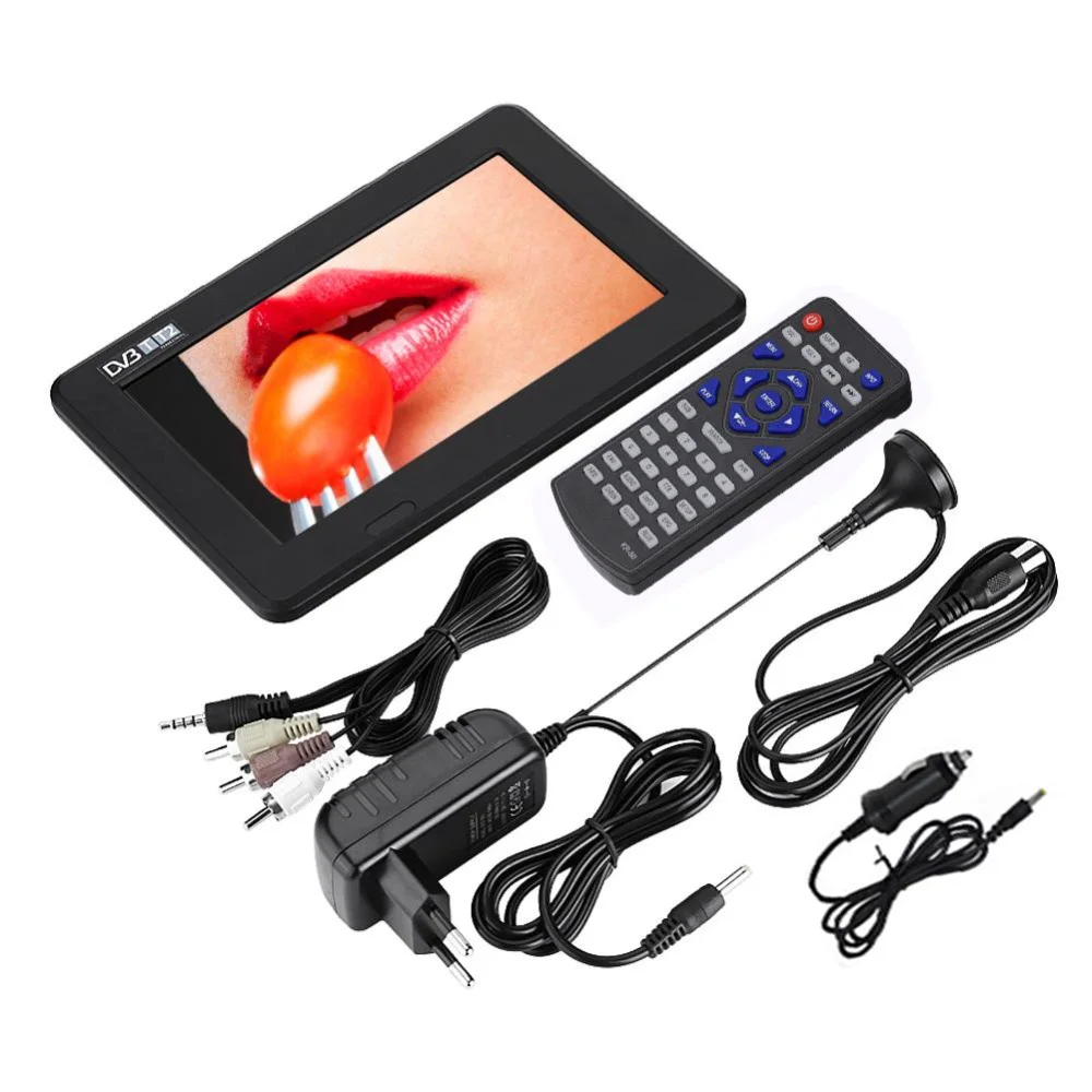 LEADSTAR 7 дюймов D7 DVB T2 ATSC 16:9 HD цифровой аналоговый Портативный ТВ Цвет телевизионный